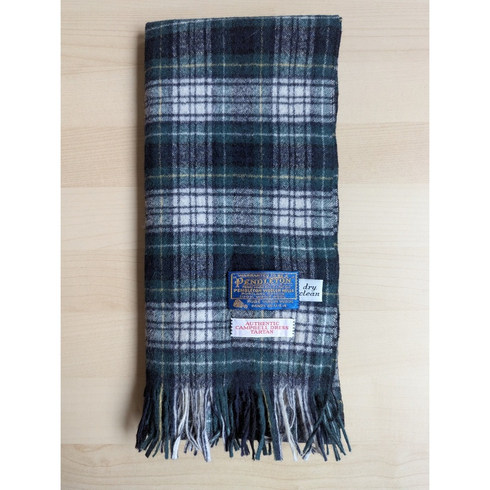 Vintage Pendleton Authentic Campbell Dress Tartan Wool Made in USA Classic Scarf